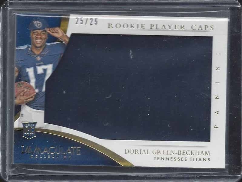 DORIAL GREEN BECKHAM 2015 IMMACULATE ROOKIE PLAYER CAPS HAT PATCH RC #D 25/25
