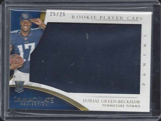 DORIAL GREEN BECKHAM 2015 IMMACULATE ROOKIE PLAYER CAPS HAT PATCH RC #D 25/25