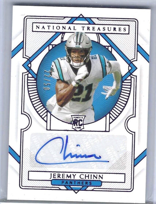 JEREMY CHINN 2020 NATIONAL TREASURES PURPLE ROOKIE AUTO RC #D /50