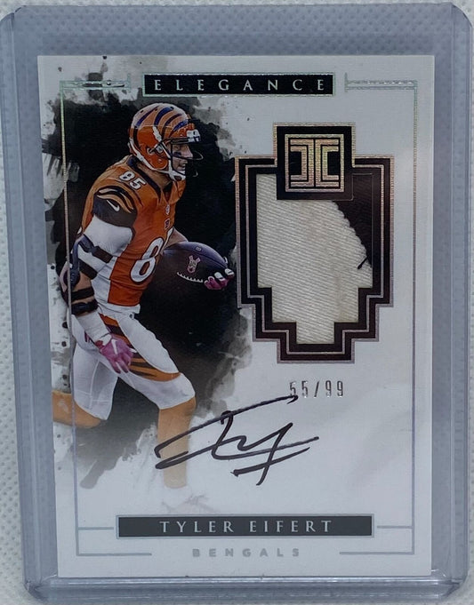 TYLER EIFERT 2016 PANINI IMPECCABLE ELEGANCE PATCH ON CARD AUTO #D 55/99