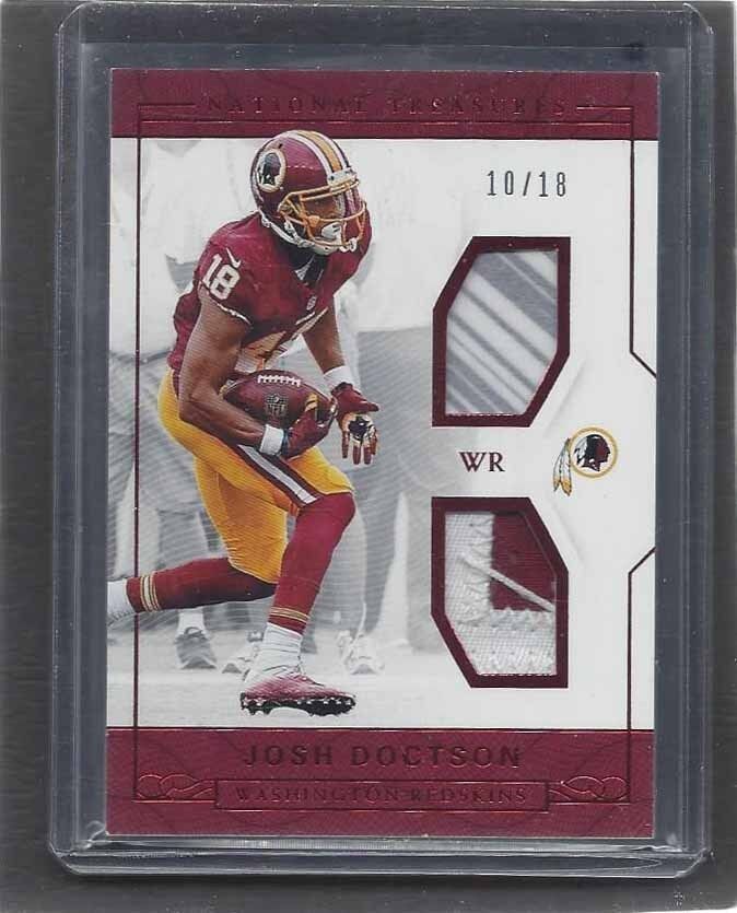 JOSH DOCTSON 2016 PANINI NATIONAL TREASURES REDSKINS DUAL PATCH RC #D 10/18