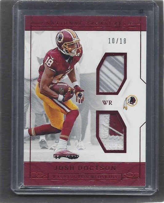 JOSH DOCTSON 2016 PANINI NATIONAL TREASURES REDSKINS DUAL PATCH RC #D 10/18