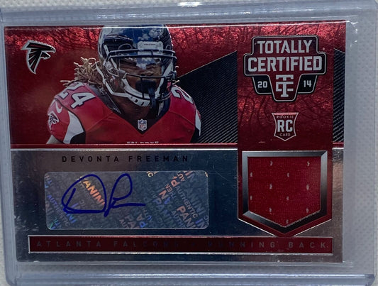 DEVONTA FREEMAN 2014 PANINI TOTALLY CERTIFIED JERSEY AUTO RC #D 64/75
