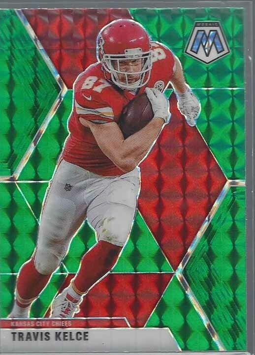 TRAVIS KELCE 2020 PANINI MOSAIC GREEN PRIZM #4