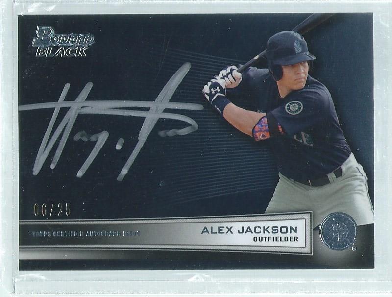ALEX JACKSON 2014 BOWMAN BLACK ON CARD AUTO PROSPECT #D 6/25