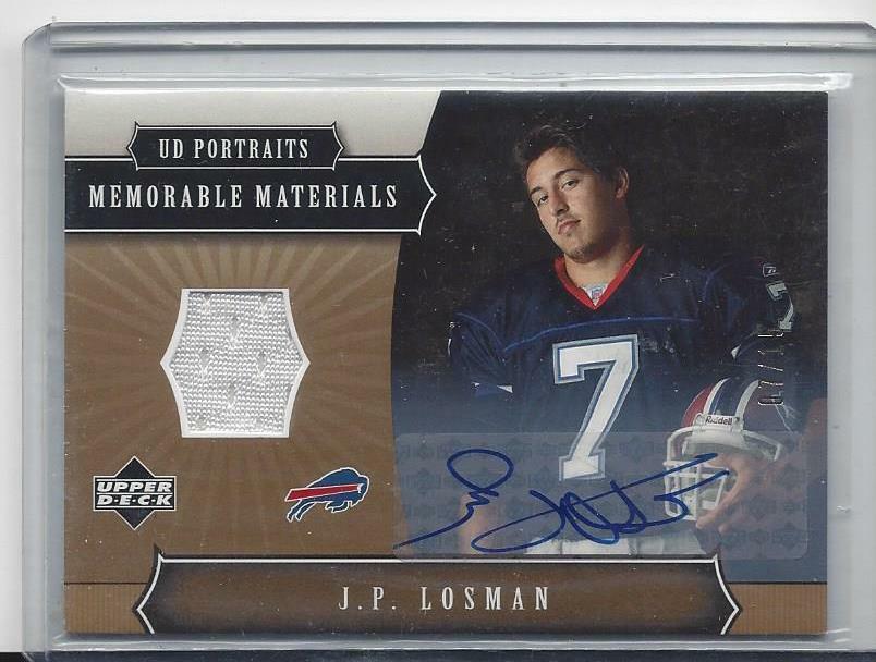 1/1 J.P. LOSMAN 2005 UD PORTRAITS GOLD JERSEY AUTO RC #D 7/15 HIS JERSEY #7 !!!