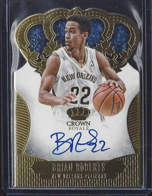 BRIAN ROBERTS 2013-14 CROWN ROYALE PREFERRED GOLD DIE CUT ON CARD AUTO #D 1/10
