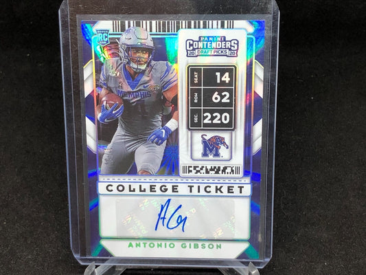 ANTONIO GIBSON 2020 PANINI CONTENDERS DRAFT PICKS COLLEGE TICKET AUTO RC #D 1/5