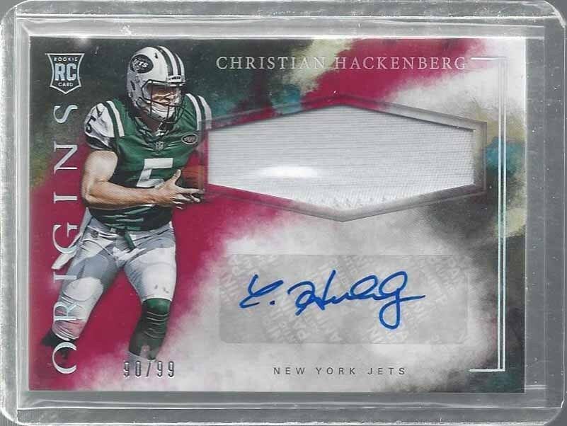 CHRISTIAN HACKENBERG 2016 PANINI ORIGINS RED RPA ROOKIE PATCH AUTO RC #D /99