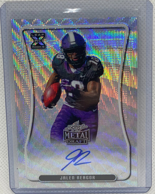 JALEN REAGOR 2020 LEAF METAL DRAFT SILVER WAVE AUTO RC #D 50/50