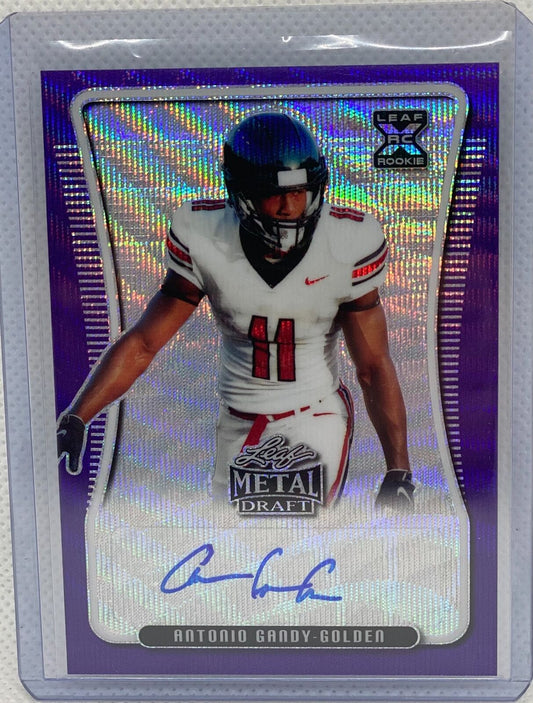 ANTONIO GANDY-GOLDEN 2020 LEAF METAL DRAFT PURPLE WAVE AUTO RC #D 1/15