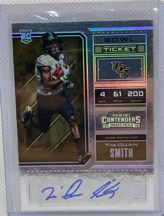 TRE'QUAN SMITH 2018 PANINI CONTENDERS DRAFT PICKS BOWL TICKET AUTO RC #D 98/99