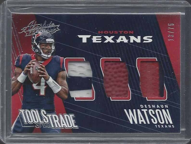 DESHAUN WATSON 2018 ABSOLUTE TOOLS OF THE TRADE TRIPLE PATCH #D 13/25