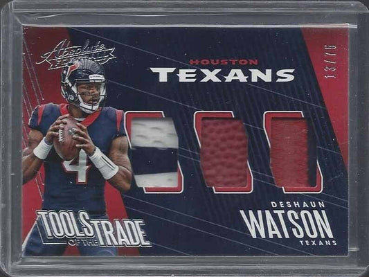 DESHAUN WATSON 2018 ABSOLUTE TOOLS OF THE TRADE TRIPLE PATCH #D 13/25