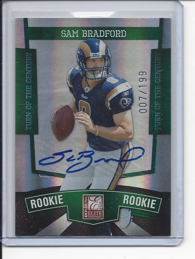 SAM BRADFORD 2010 DONRUSS ELITE TURN OF THE CENTURY ROOKIE AUTO RC #D 7/199