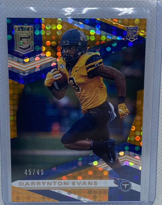 DARRYNTON EVANS 2020 PANINI DONRUSS ELITE ORANGE DISCO RC #D 45/49
