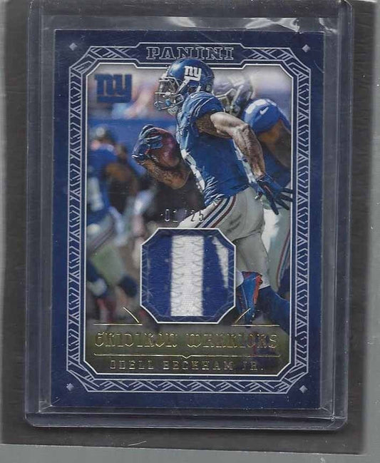 ODELL BECKHAM JR. 2016 PANINI GRIDIRON WARRIORS GOLD 2 COLOR PATCH #D 1/25