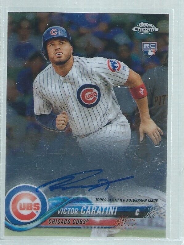 VICTOR CARATINI 2018 TOPPS CHROME ON CARD AUTO ROOKIE RC