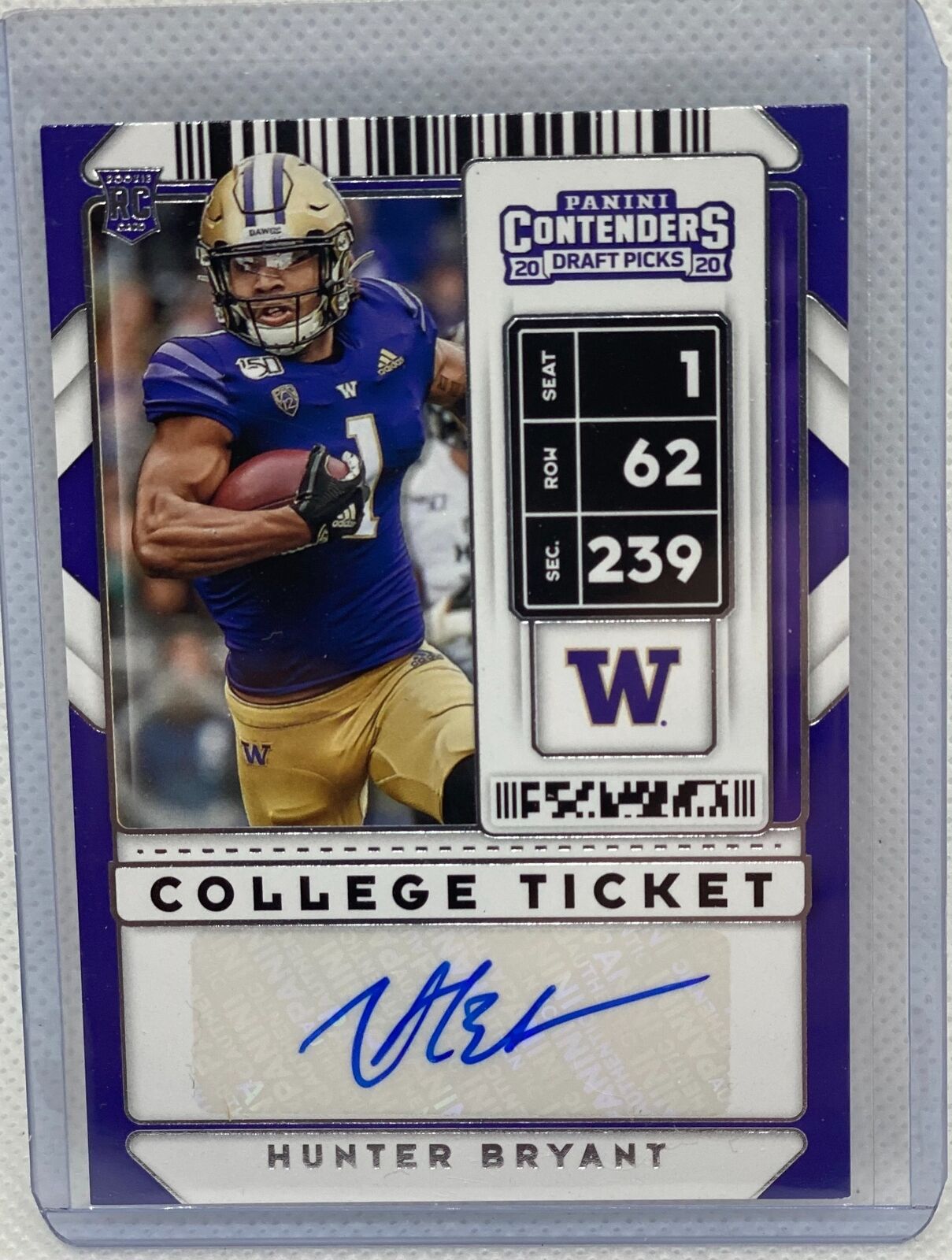 HUNTER BRYANT 2020 PANINI CONTENDERS DRAFT PICKS COLLEGE TICKET AUTO RC #208