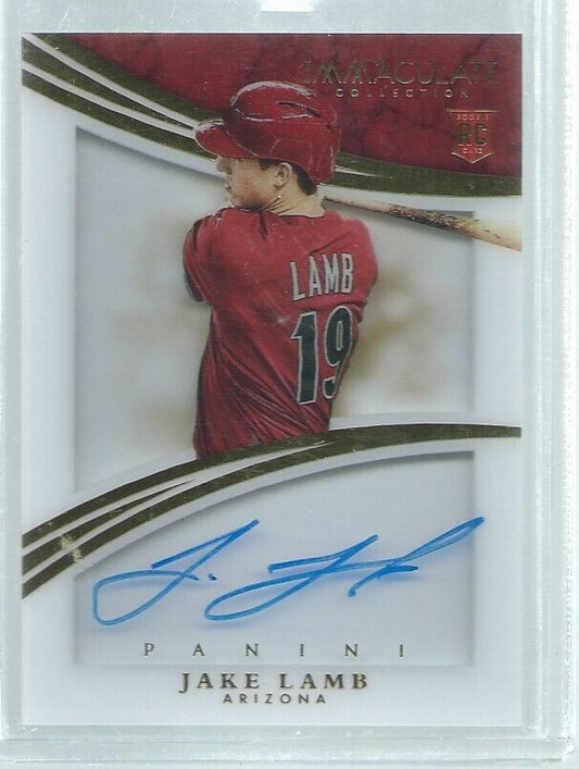 JAKE LAMB 2015 IMMACULATE SHADOWBOX SIGNATURES ON CARD AUTO ROOKIE RC #D 18/49