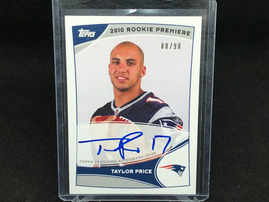 TAYLOR PRICE 2010 TOPPS ROOKIE PREMIERE ON CARD AUTO RC #D 88/90