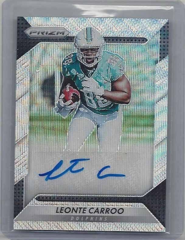 LEONTE CARROO 2016 PANINI PRIZM BLUE WAVE PRIZMS DOLPHINS ROOKIE AUTO RC #D /149