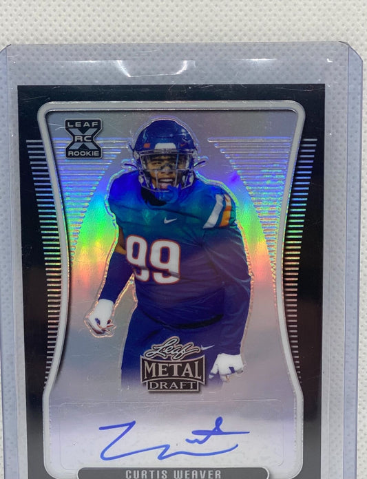 CURTIS WEAVER 2020 LEAF METAL DRAFT BLACK SILVER PRIZM AUTO RC #D 1/15