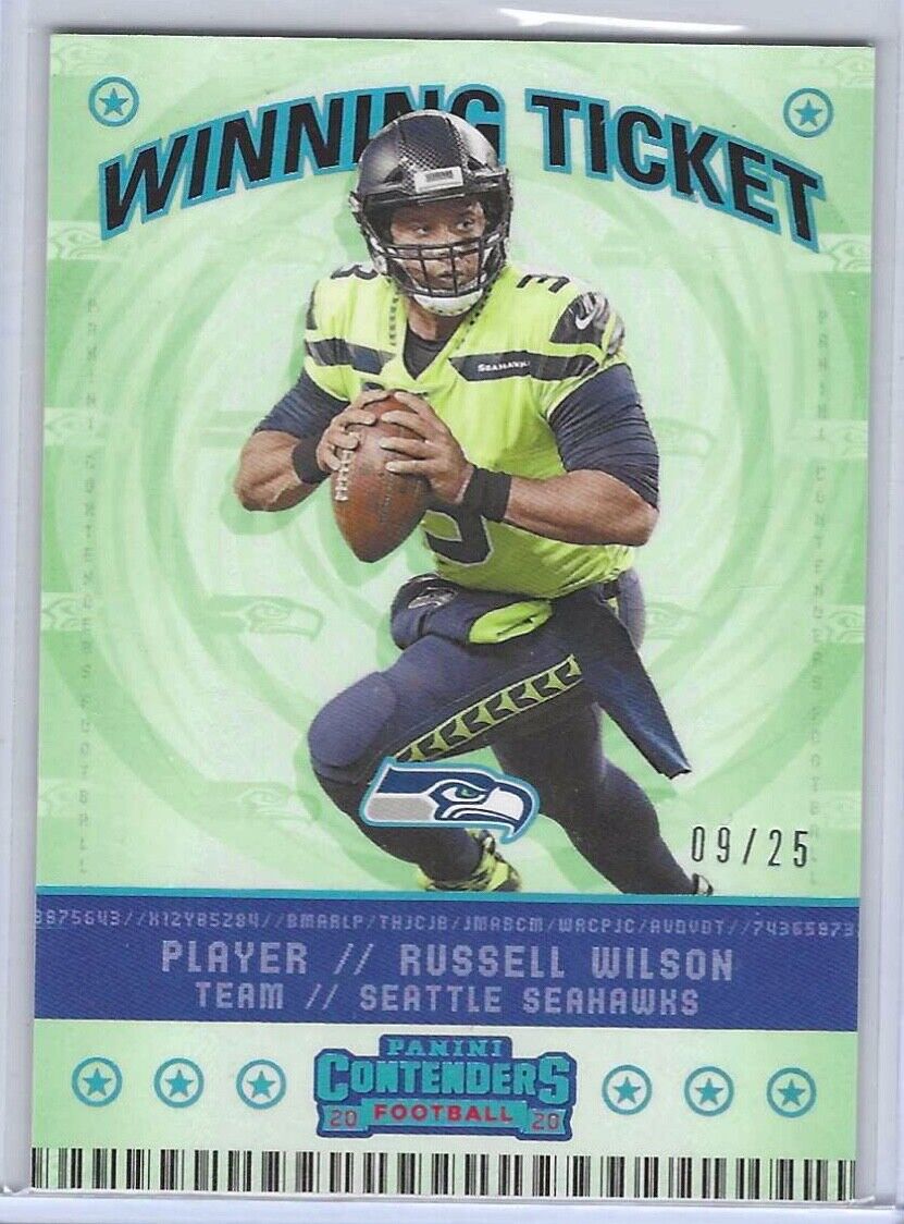 RUSSELL WILSON 2020 PANINI CONTENDERS WINNING TICKET PLATINUM #D /25