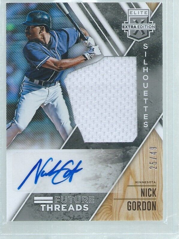 NICK GORDON 2017 ELITE EXTRA EDITION SILHOUETTES JERSEY AUTO PROSPECT #D 25/49