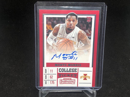 MONTE MORRIS 2017-18 PANINI CONTENDERS DRAFT PICKS COLLEGE TICKET AUTO RC # 71