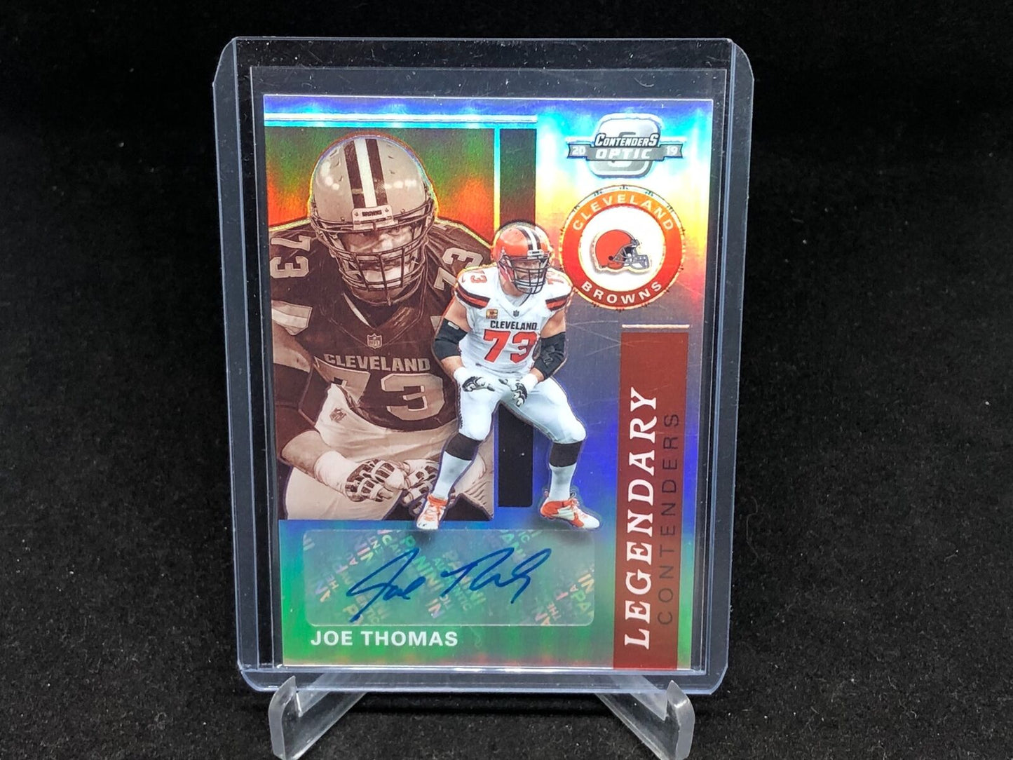JOE THOMAS 2019 PANINI CONTENDERS OPTIC PRIZM LEGENDARY AUTO #D 43/50