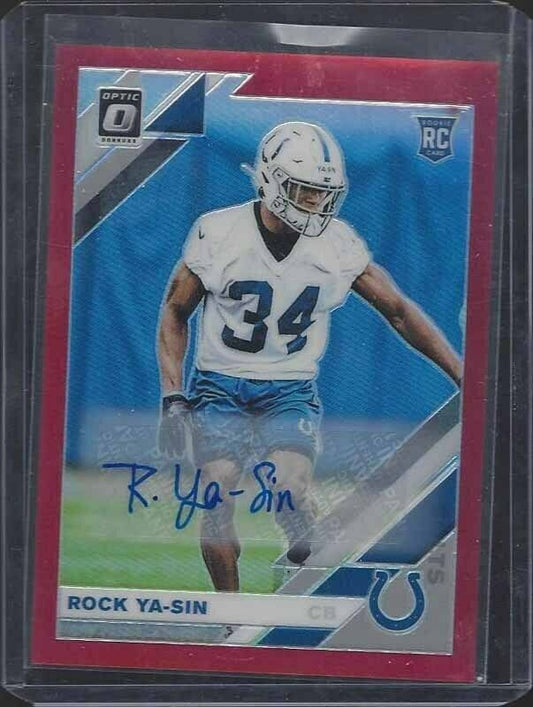 ROCK YA-SIN 2019 DONRUSS OPTIC RED HOLO INDIANAPOLIS COLTS AUTO RC #D 30/50