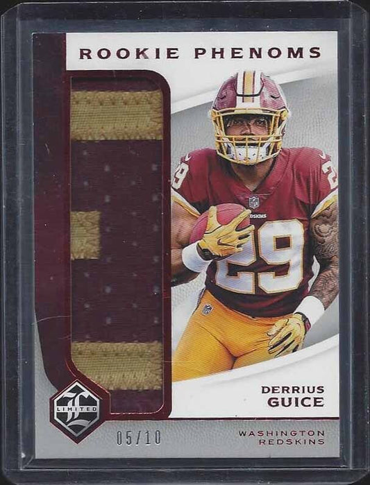 DERRIUS GUICE 2018 LIMITED PHENOMS RED JUMBO "E" LETTER PATCH RC #D 5/10