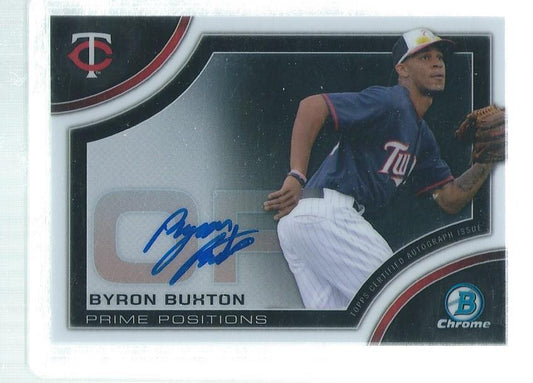 BYRON BUXTON 2015 BOWMAN CHROME PRIME POSITIONS ON CARD AUTO PROSPECT