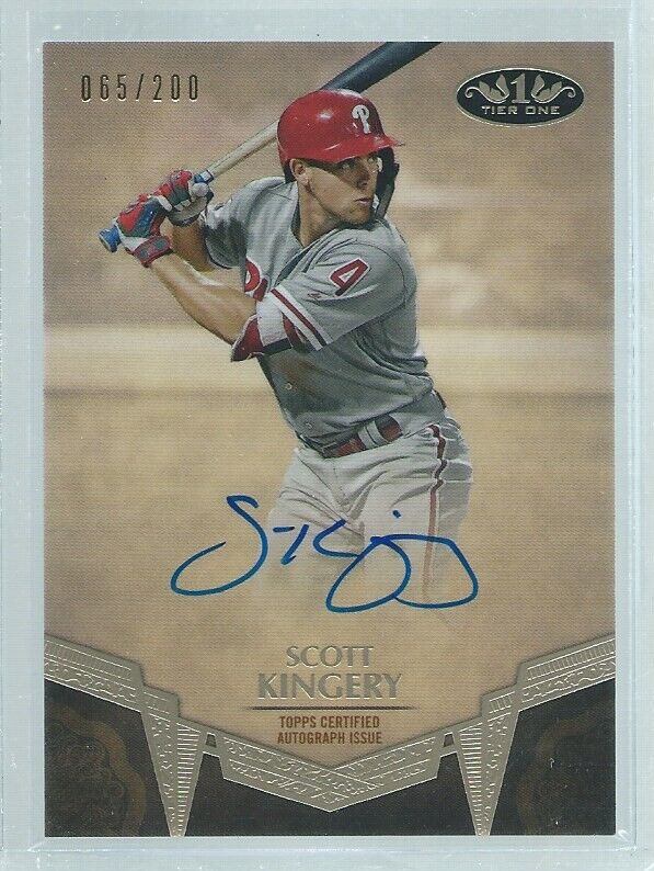 SCOTT KINGERY 2019 TOPPS TIER ONE ON CARD AUTO #D 65/200