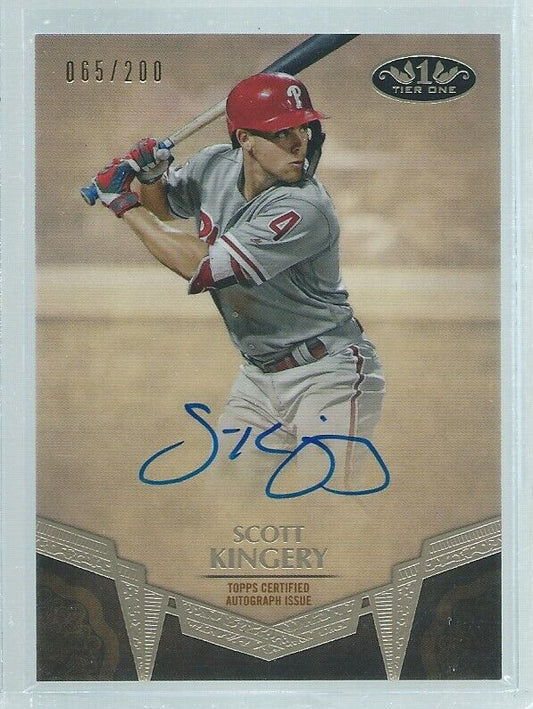SCOTT KINGERY 2019 TOPPS TIER ONE ON CARD AUTO #D 65/200