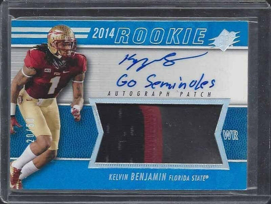 KELVIN BENJAMIN 2014 SPX SPECTRUM RPA JUMBO PATCH AUTO RC #D 20/50