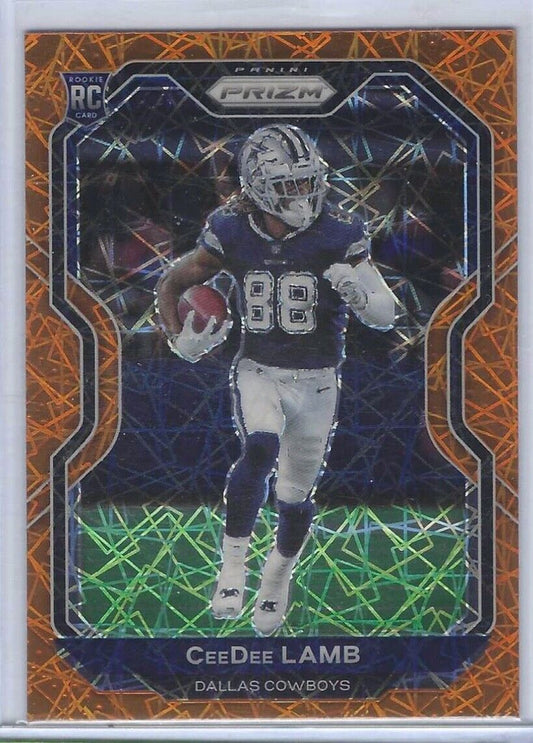 CEEDEE LAMB 2020 PANINI PRIZM ORANGE LAZER PRIZMS SP RC #334
