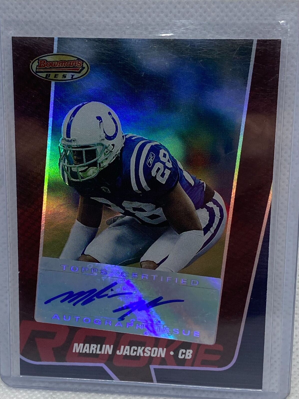 MARLIN JACKSON 2005 TOPPS BOWMAN'S BEST RED AUTO RC #D /199