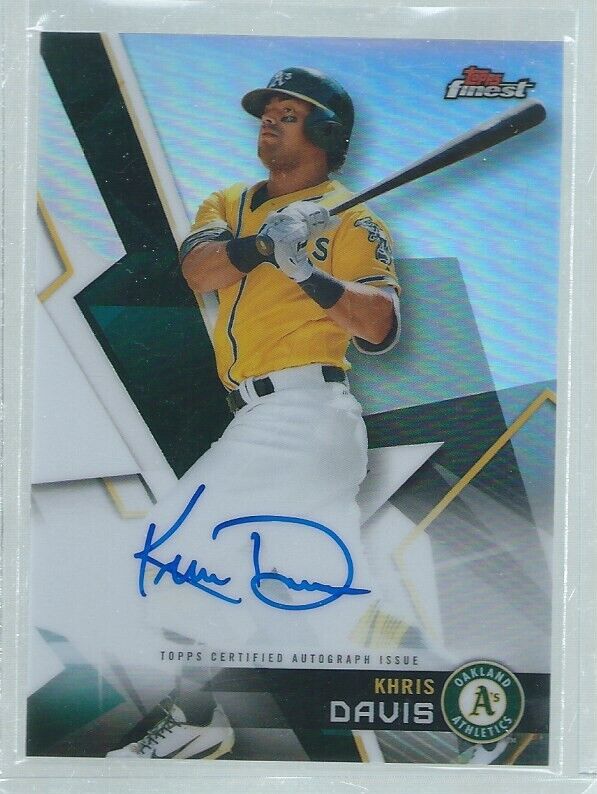 KHRIS DAVIS 2018 TOPPS FINEST ON CARD AUTO REFRACTOR