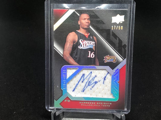 MARREESE SPEIGHTS 2008-09 UPPER DECK BLACK ROOKIE SIGNED JERSEY AUTO RC #D 17/50