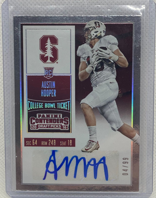 AUSTIN HOOPER 2016 CONTENDERS DRAFT PICKS COLLEGE BOWL TICKET AUTO RC #D 4/99