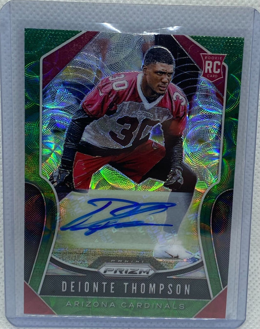 DEIONTE THOMPSON 2019 PANINI PRIZM GREEN SCOPE PRIZMS AUTO RC #D 01/75