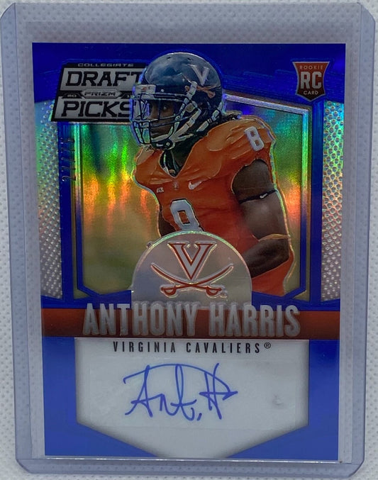 ANTHONY HARRIS 2015 PANINI COLLEGIATE DRAFT PICKS BLUE PRIZM AUTO RC #D 27/75