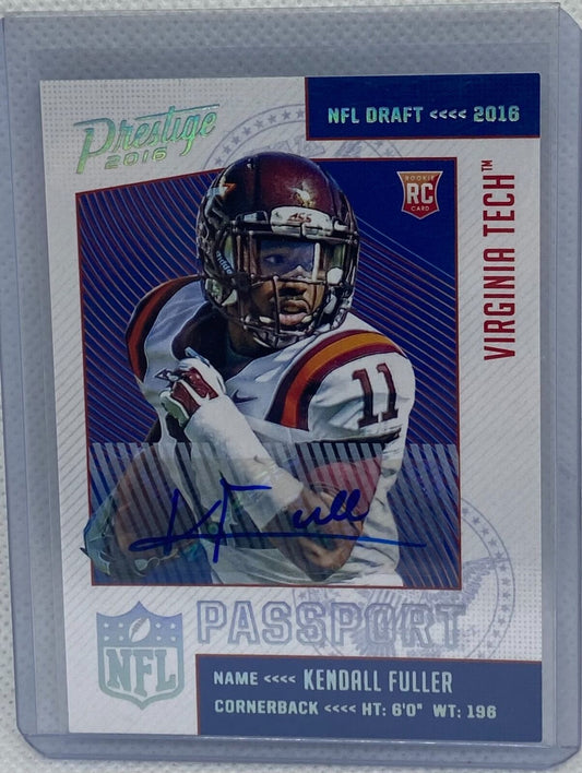 KENDALL FULLER 2106 PANINI PRESTIGE NFL DRAFT PASSPORT AUTO RC #D 6/100