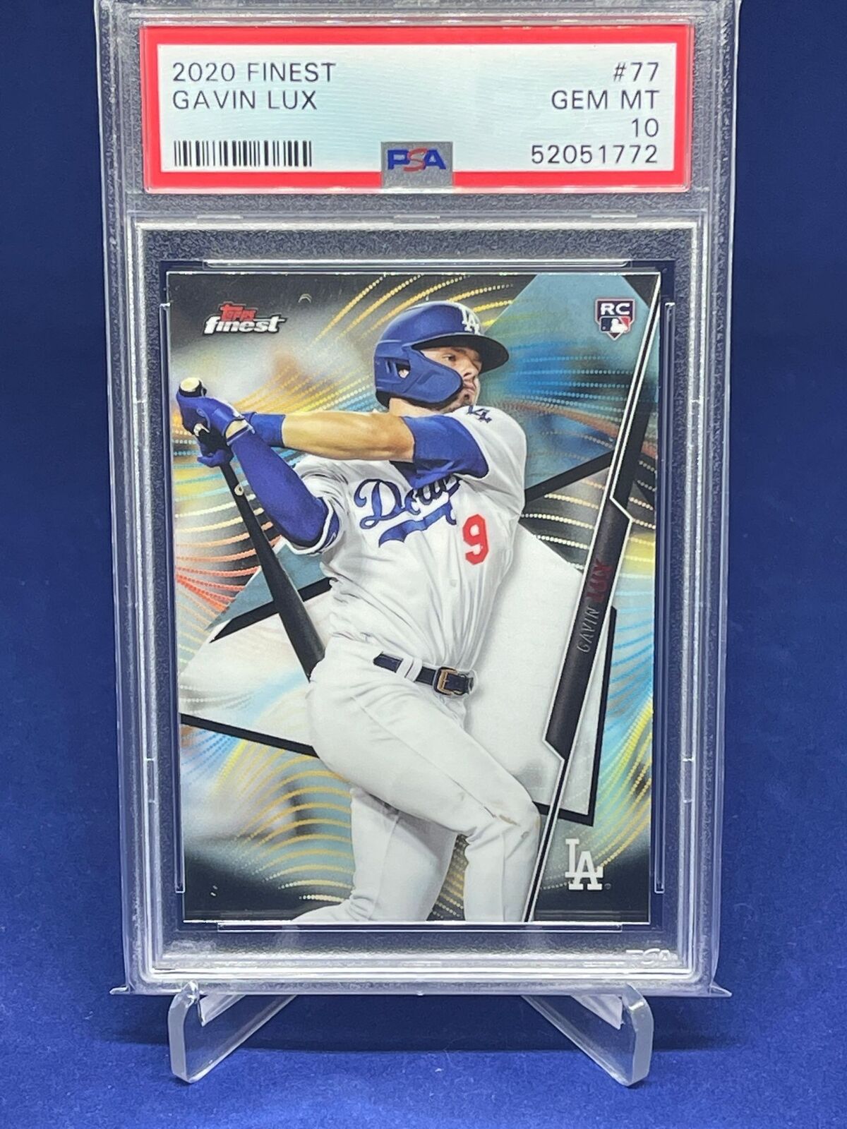 GAVIN LUX 2020 TOPPS FINEST ROOKIE RC #77 PSA 10 GEM MINT