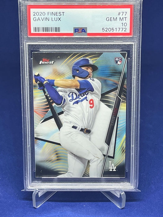 GAVIN LUX 2020 TOPPS FINEST ROOKIE RC #77 PSA 10 GEM MINT