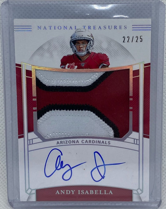 ANDY ISABELLA 2019 PANINI NATIONAL TREASURES PATCH ON CARD AUTO RC #D 22/25