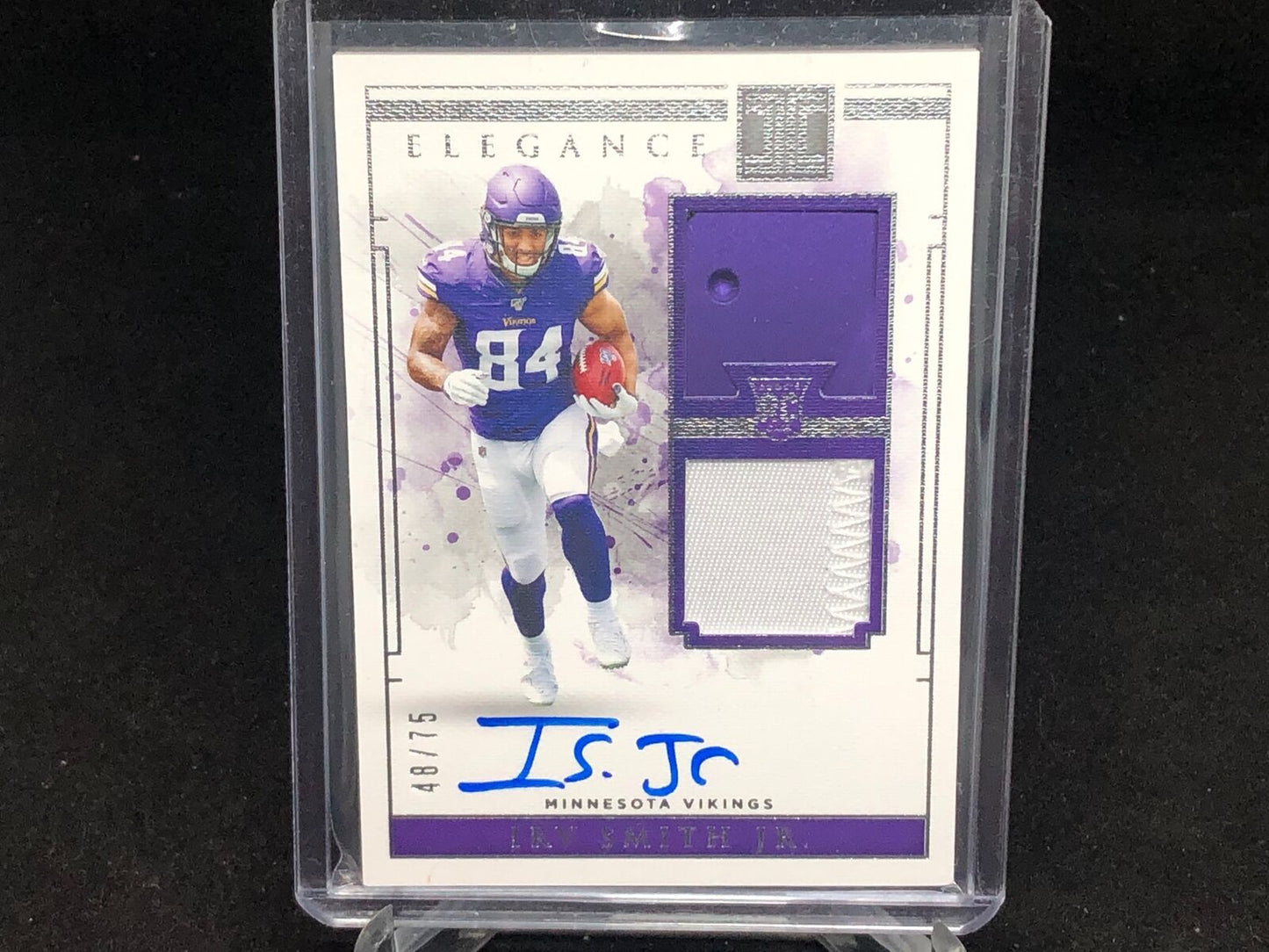 IRV SMITH JR 2019 PANINI IMPECCABLE ELEGANCE DUAL PATCH AUTO RC #D 48/75