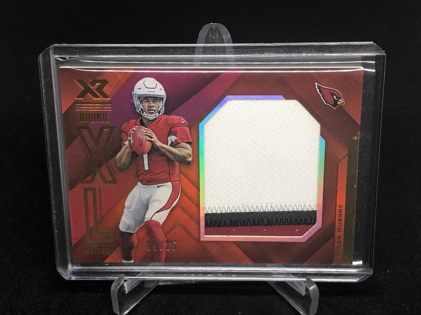 KYLER MURRAY 2019 PANINI XR XL MATERIALS 3 CLR JUMBO ORANGE PATCH RC #D 9/25